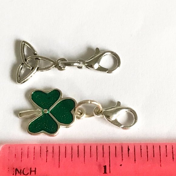 Celtic Irish Charms Clip On Lot Knot Shamrock Purse Zipper Pulls Silver Tone - Picture 9 of 9